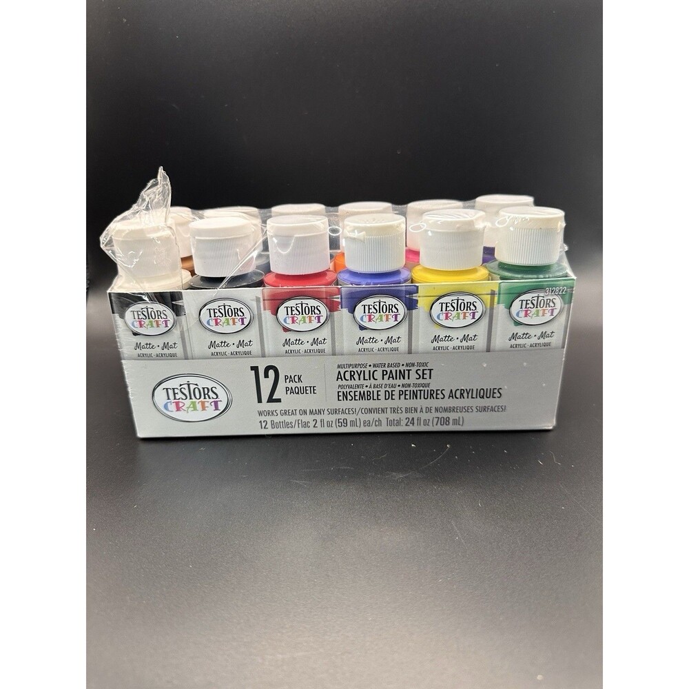 New Testers Craft Acrylic Paint 12  Set Matte Finish Multipurpose Water Based - Picture 6 of 9